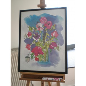 Kunstdruck "Hazel Burrows - Silky Flowers"